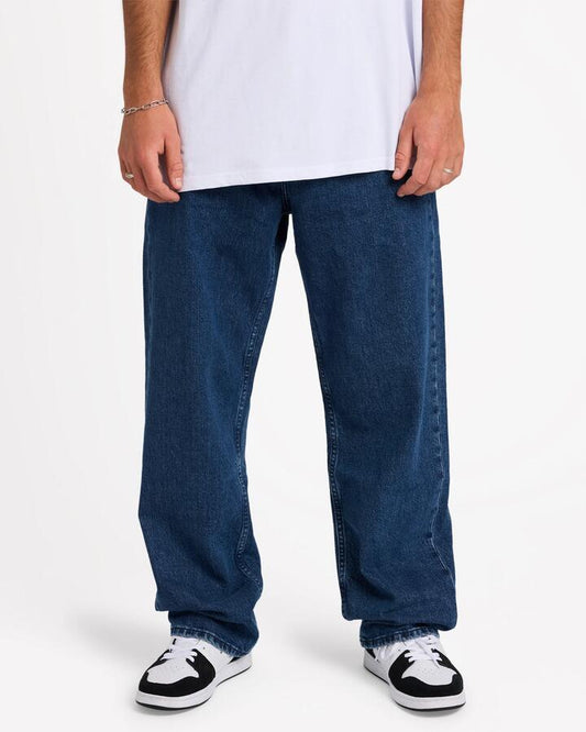 Image of Jeans. Product name - Quiksilver Mens Mercurry Baggy Denim Jeans Black Iris in Black Iris colour by brand - Quiksilver