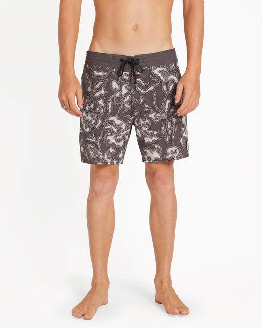 Image of a model wearing Shorts. Productname: Volcom - Mens Psych Cotton Stretch Stoney 17" Boardshort - Wren - in Wren colour by brand - Volcom
