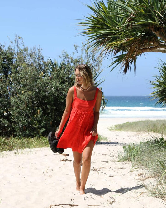 Image of Dresses. Productname: Volcom - Womens Viper Mini Dress - Red - in Red colour by brand - Volcom