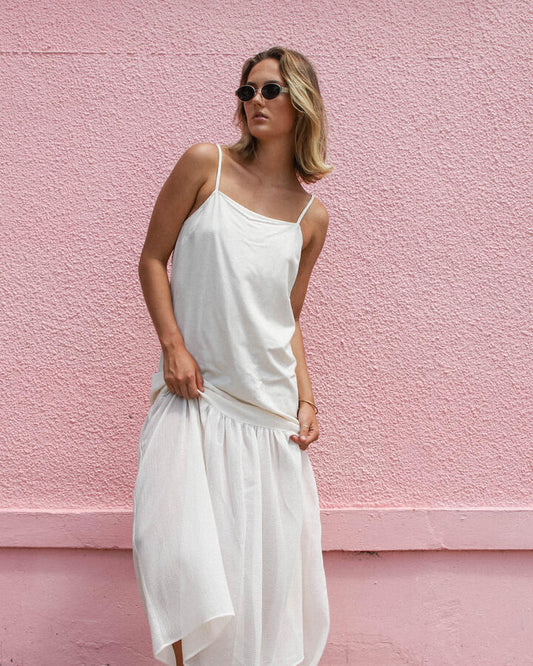 Image of Dresses. Productname: Volcom - Womens Small Talk Maxi Dress - Vintage White - in Vintage White colour by brand - Volcom