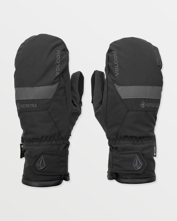 Image of Accessories. Product name - Volcom Mens Stay Dry Gore-Tex Snow Mitt Black in Black colour by brand - Volcom