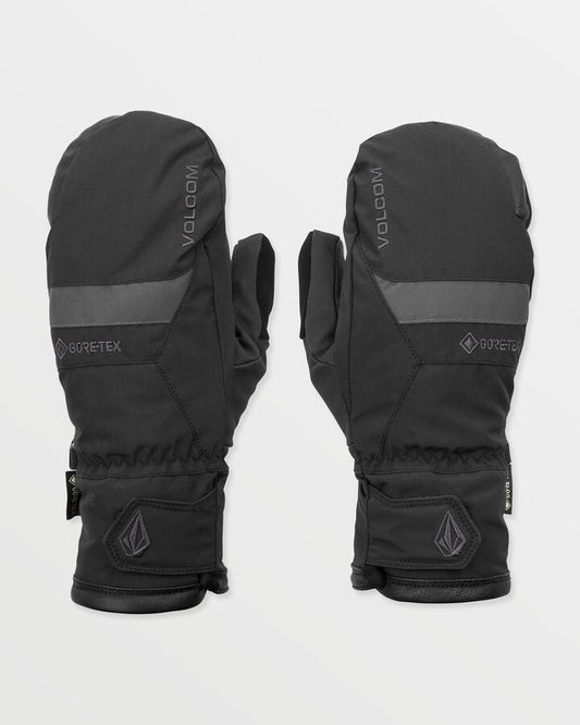 Image of Accessories. Product name - Volcom Mens Stay Dry Gore-Tex Snow Mitt Black in Black colour by brand - Volcom
