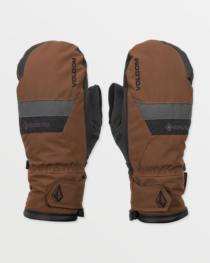 Image of Accessories. Product name - Volcom Mens Stay Dry Gore-Tex Snow Mitt Brown in Brown colour by brand - Volcom