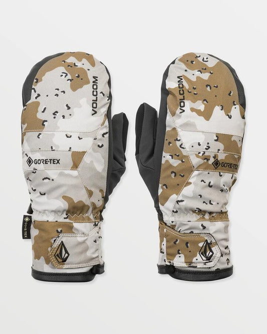 Image of Accessories. Product name - Volcom Mens Stay Dry Gore-Tex Snow Mitt Camouflage in Camouflage colour by brand - Volcom