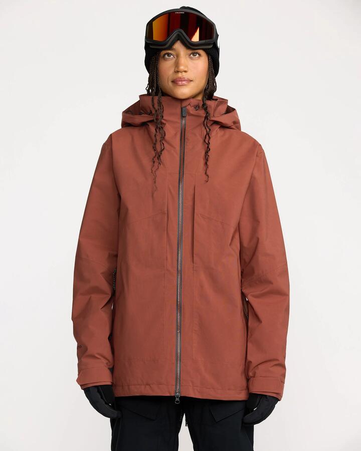 Image of Coats & Jackets. Product name - Volcom Womens At Stretch Gore-Tex Snow Jacket Henna in Henna colour by brand - Volcom