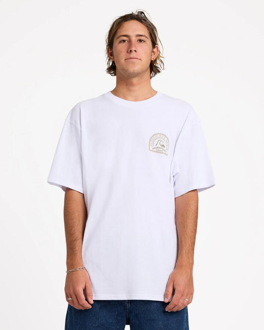 Image of T-Shirts. Productname: Quiksilver Mens Swell Lines T-Shirt White - in White colour by brand - Quiksilver