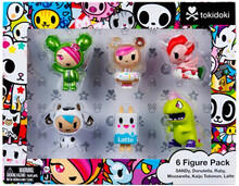 Image of Action Figures. Product name - Tokidoki 2" Figure Collectable 6 Pack in colour by brand - Toymate