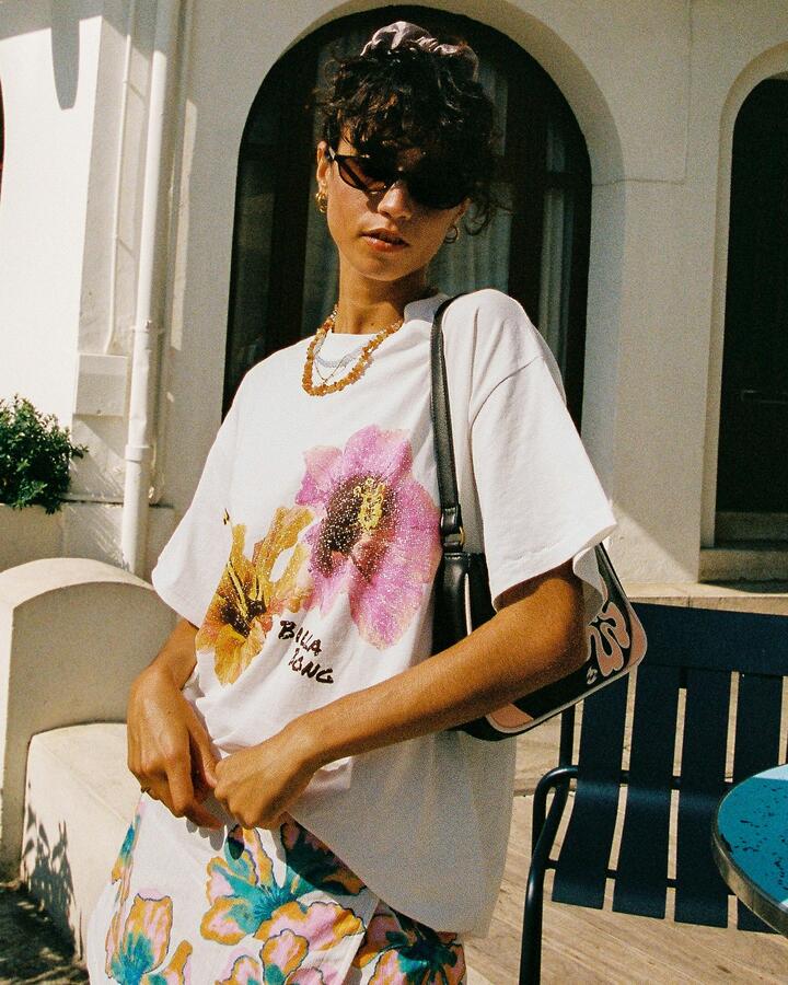 Image of T-Shirts. Product name - Billabong Womens Sunny Shore T-Shirt Salt Crystal in Salt Crystal colour by brand - Billabong
