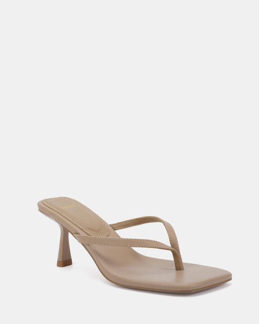 Image of Sandals. Product name - Zania Neutral Mules in Neutral colour by brand - Novo