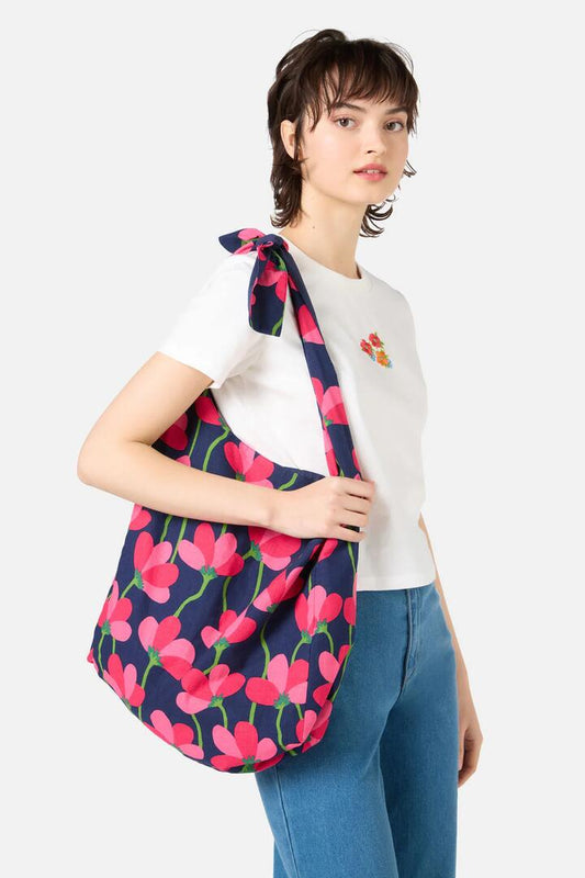 Image of Bags. Productname: Lulu Floral Slouchy Bag in Navy colour by brand - Princess Highway