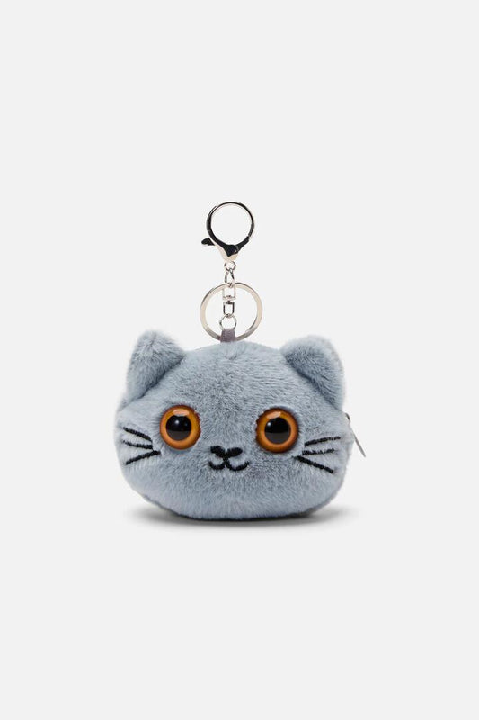 Image of Charms. Productname: Grey Cat Bag Charm Coin Purse in Grey colour by brand - Dangerfield