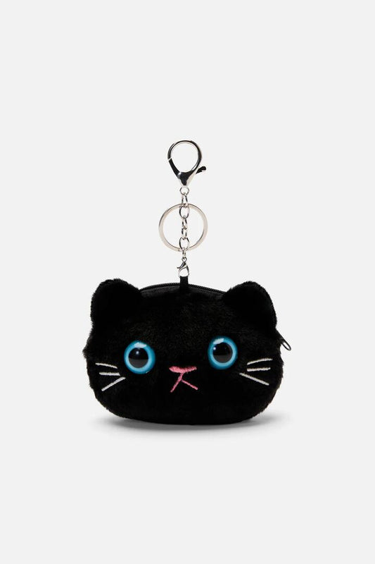 Image of Charms. Productname: Black Cat Bag Charm Coin Purse in Black colour by brand - Dangerfield