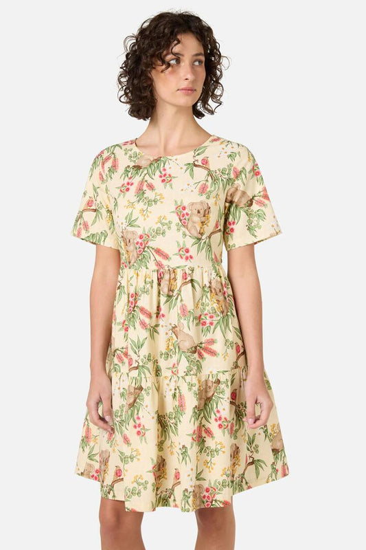 Image of Dresses. Productname: Koala Smock Dress in Lemon colour by brand - Princess Highway