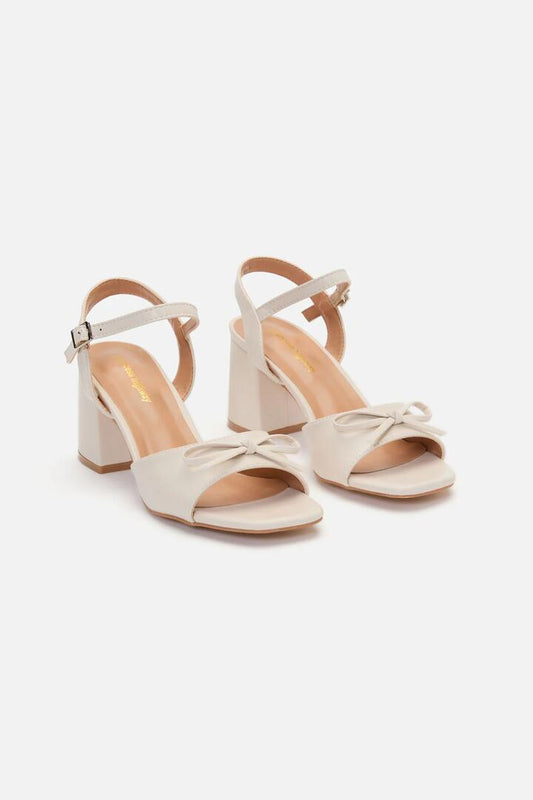 Image of Heels. Productname: Cream Bow Heel in Cream colour by brand - Princess Highway