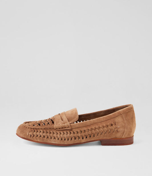 Image of Flats. Productname: Travis Light Choc Suede Loafers in LT CHOC colour by brand - MIDAS