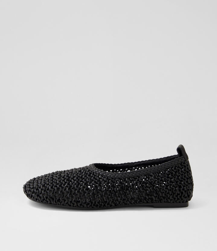 Image of Footwear. Productname: Ramone Black Flat Shoes in BLACK colour by brand - MOLLINI