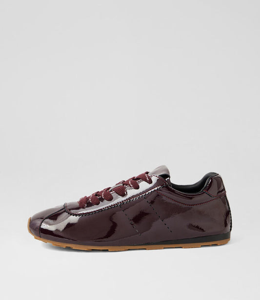 Image of Sneakers. Productname: Mousi Burgundy Synthetic Patent Sneakers in BURGUNDY colour by brand - MOLLINI
