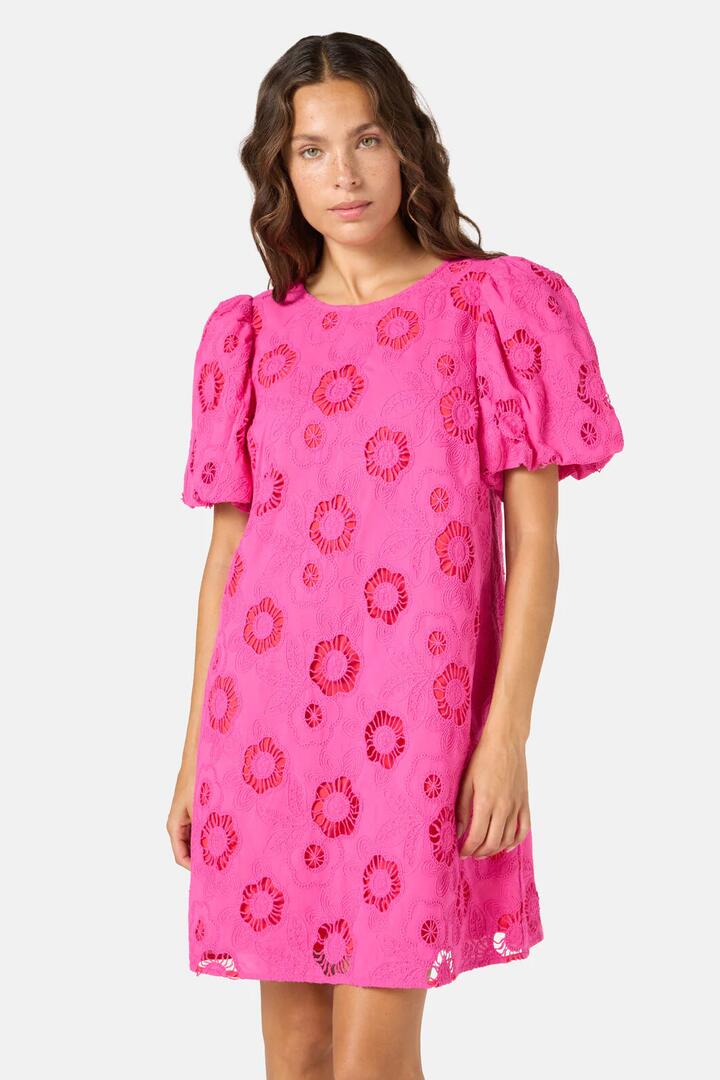 Image of Dresses. Product name - Peek A Bloom Shift Dress in Pink colour by brand - Gorman