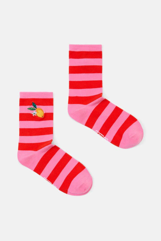 Image of Socks. Productname: Lemonade Stripe Crew S Sock in Multi colour by brand - Gorman