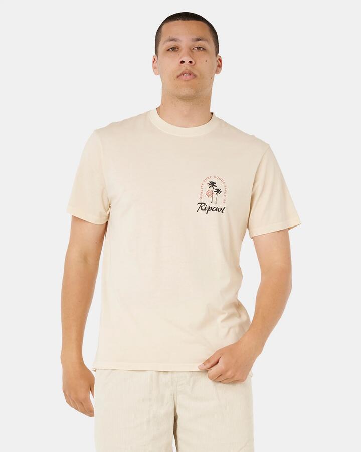 Image of T-Shirts. Product name - Rip Curl Mens Mod Cali Sunset T-Shirt Vintage White in Vintage White colour by brand - Rip Curl