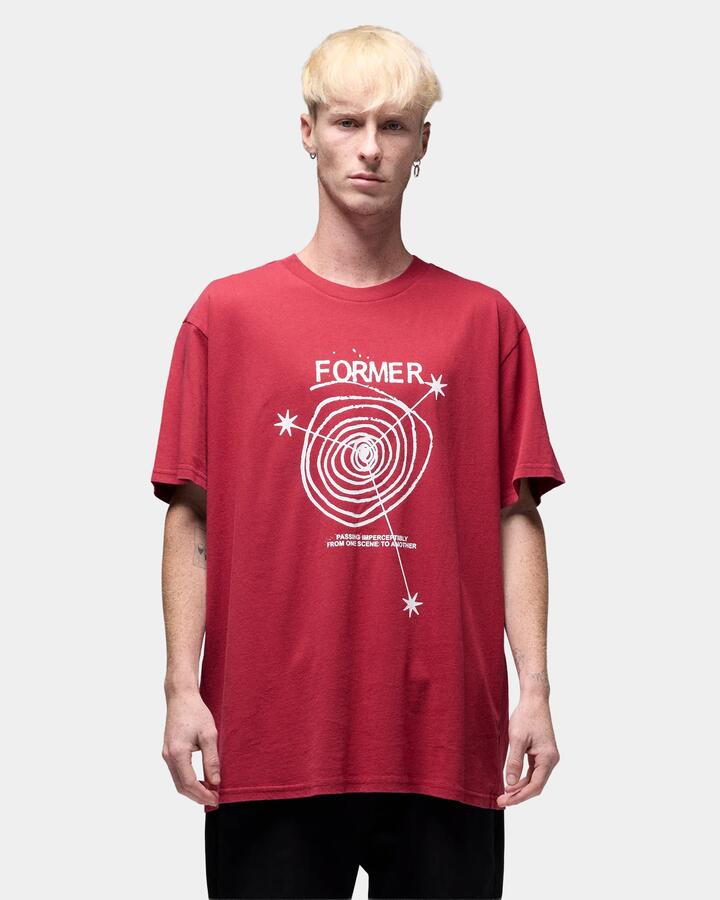 Image of T-Shirts. Product name - Former Mens Mindless T-Shirt Crimson in Crimson colour by brand - Former