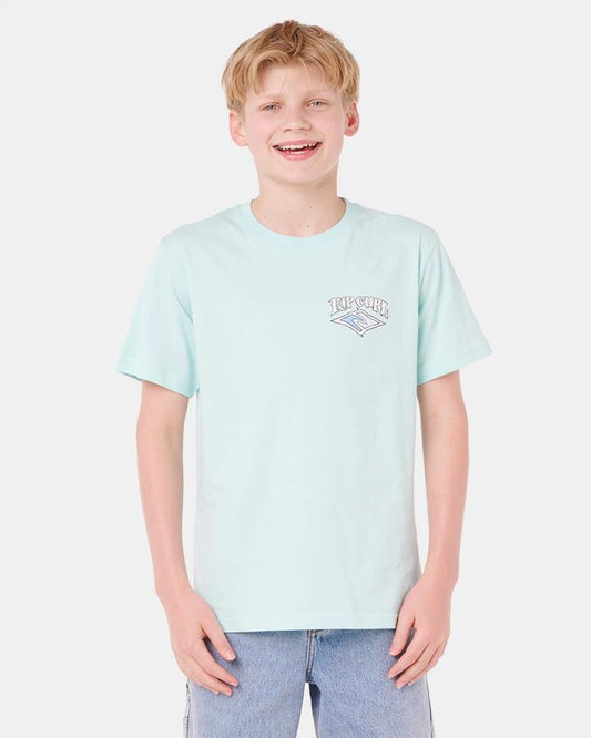Image of T-Shirts. Product name - Rip Curl Boys 8-16 Dazed And Tubed T-Shirt Light Aqua in Light Aqua colour by brand - Rip Curl