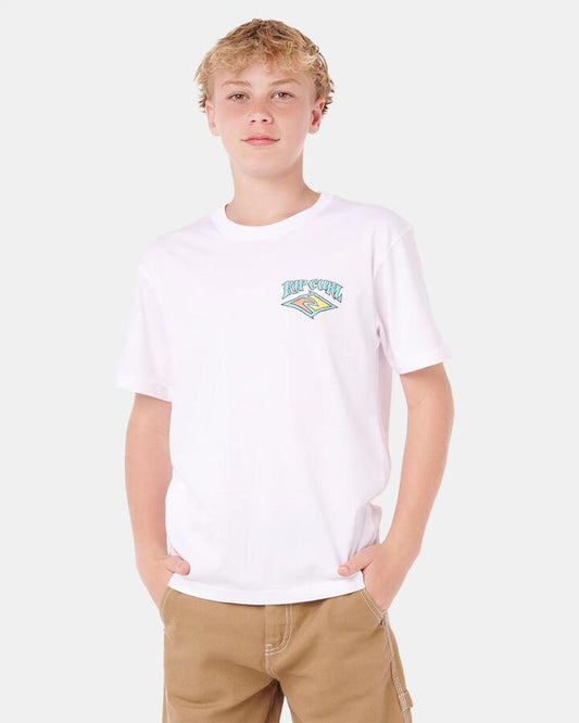 Image of T-Shirts. Productname: rip Curl Boys 8-16 Dazed And Tubed T-Shirt White - in White colour by brand - rip Curl
