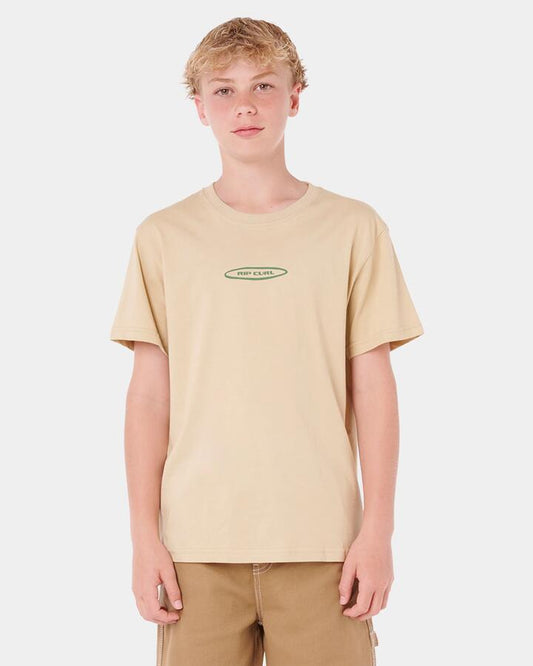 Image of T-Shirts. Productname: rip Curl Boys 8-16 Island Paradiso Art T-Shirt Khaki Sand - in Khaki Sand colour by brand - rip Curl