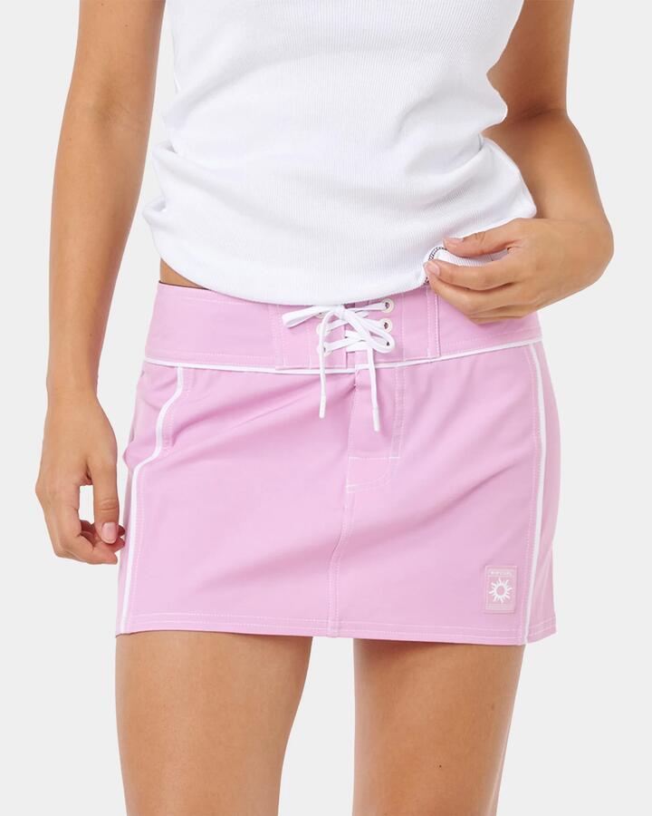 Image of Swimwear. Product name - Rip Curl Womens Sg Spliced Boardshorts Skirt Mauve in Mauve colour by brand - Rip Curl