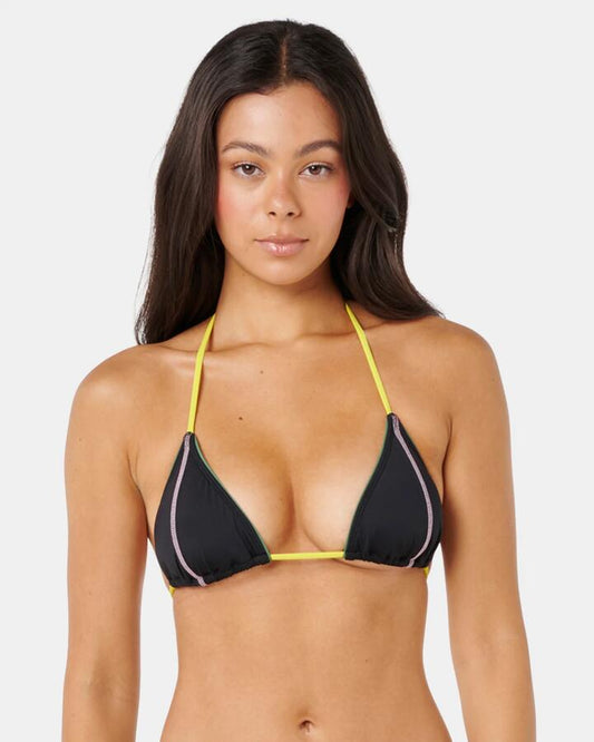 Image of Swimwear. Productname: rip Curl - Womens Sg Sliding Tri Bikini Top - Black - in Black colour by brand - rip Curl