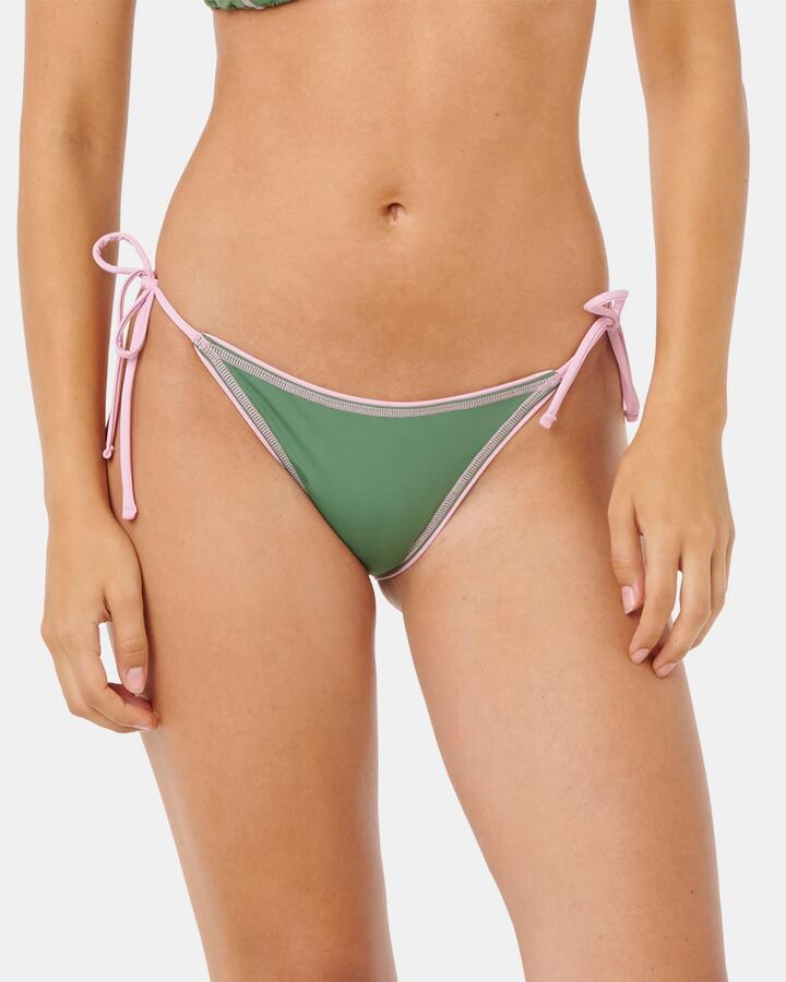 Image of Swimwear. Product name - Rip Curl Womens Sg Tie Side Bikini Bottom Dark Green in Dark Green colour by brand - Rip Curl