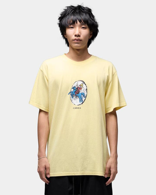 Image of T-Shirts. Product name - Former Mens Parliament T-Shirt Flax in Flax colour by brand - Former