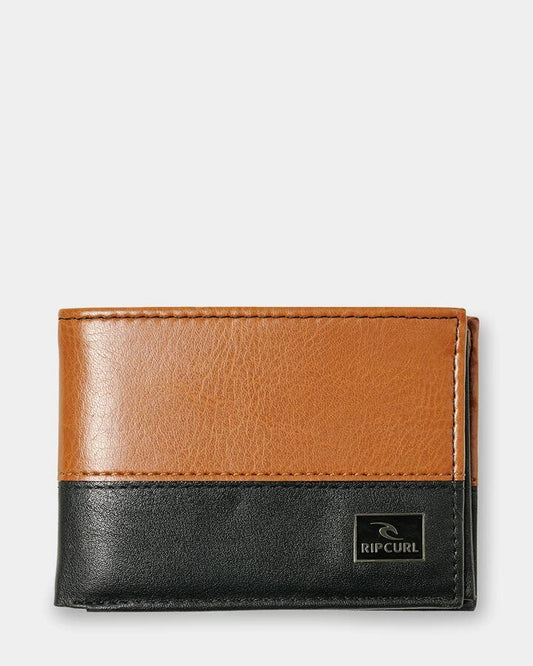 Image of Wallets & Money Clips. Productname: rip Curl Corpawatu Icon Leather Wallet Black/Tan - in Black/Tan colour by brand - rip Curl