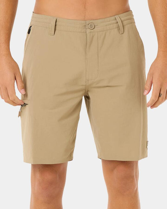 Image of Swimwear. Productname: rip Curl Mens Broadwalk Phase Nineteen 19" Boardshorts Khaki - in Khaki colour by brand - rip Curl