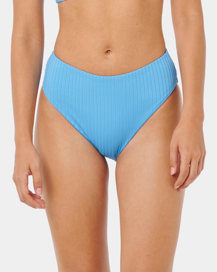 Image of Swimwear. Productname: rip Curl Womens Premium Surf Retro High Good Coverage Bikini Bottom Azure Blue - in Azure Blue colour by brand - rip Curl