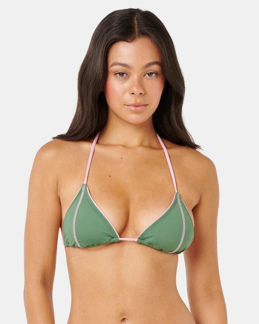 Image of Swimwear. Productname: rip Curl Womens Sg Sliding Tri Bikini Top Dark Green - in Dark Green colour by brand - rip Curl