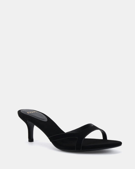 Image of Heels. Productname: Viv: Black Nubuck - Women's Strappy - High Heel in Black Nubuck colour by brand - Novo