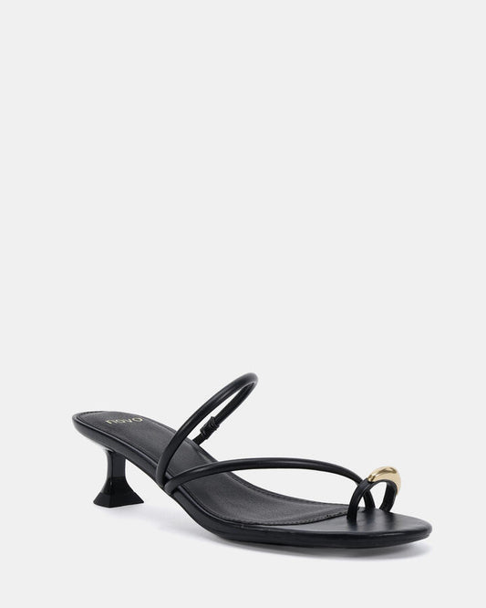 Image of Heels. Productname: Unite: Black - Women's Strappy - Low Heel in Black colour by brand - Novo