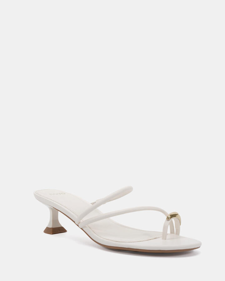 Image of Heels. Productname: Unite: White - Women's Strappy - Low Heel in Multi colour by brand - Novo