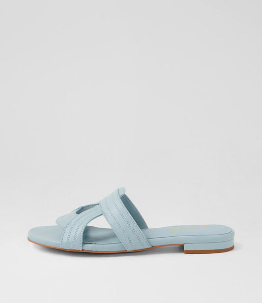 Image of Slippers. Productname: Kinsale Denim Leather Slides in DENIM colour by brand - MIDAS