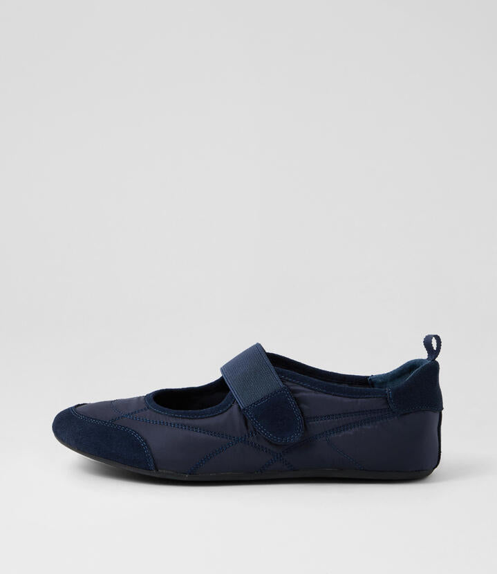 Image of Sneakers. Productname: Battu Navy Suede Fabric Sneakers in Navy colour by brand - MIDAS