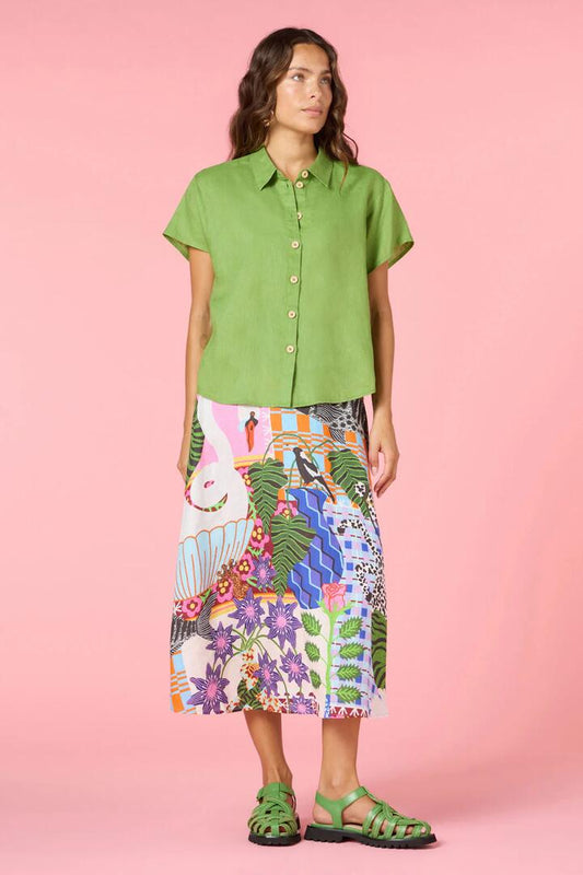 Image of Shirts. Productname: Button Batwing Shirt in Green colour by brand - Gorman