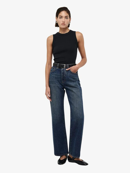 Image of a model wearing Tops. Productname: Neuw Jonesy Singlet in Black colour by brand - Neuw