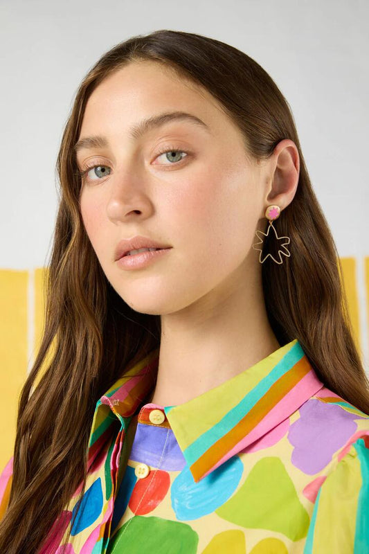 Image of Earrings. Productname: Stamped Star Earring in Multi colour by brand - Gorman