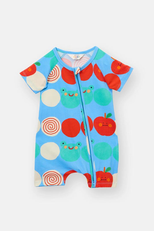 Image of Bodysuits. Productname: Spot Face Baby Onesie in Blue colour by brand - Gorman