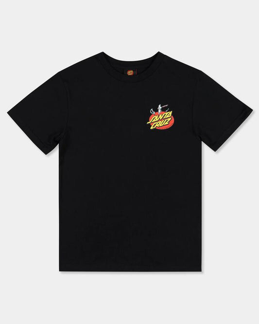 Image of a model wearing Tops. Productname: santa Cruz Boys 8-16 Gremlin Patrol T-Shirt Black - in Black colour by brand - santa Cruz