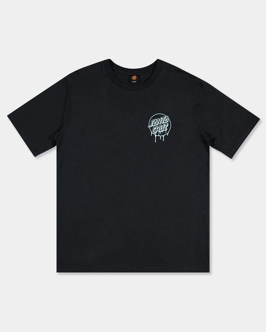 Image of a model wearing Tops. Productname: santa Cruz Mens Popsicle Hand T-Shirt Off Black - in Off Black colour by brand - santa Cruz