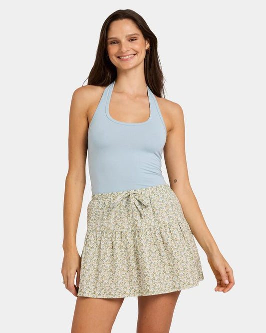 Image of a model wearing Skirts. Productname: Nunui Womens Ripley Tiered Skirt Multi - in Multi colour by brand - Nunui