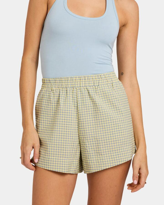 Image of a model wearing Shorts. Product name - Nunui Womens Odyssey Shorts Multi in Multi colour by brand - Nunui