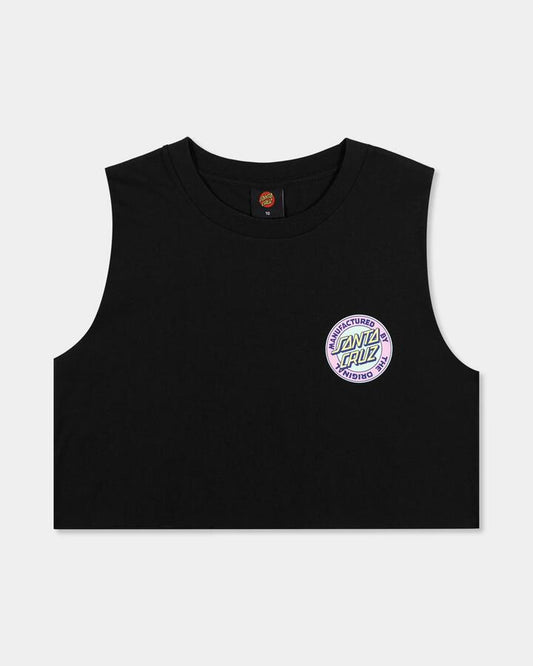 Image of a model wearing Tops. Productname: santa Cruz Girls 8-16 Ranger Mfg Muscle Black - in Black colour by brand - santa Cruz